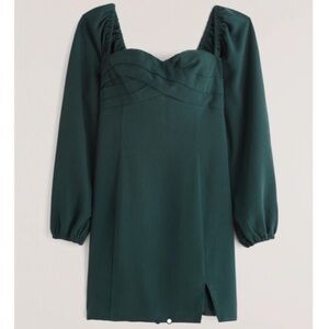 Abercrombie & Fitch Long Sleeve Draped Bodice Mini Dress with Slit